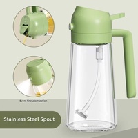 Distributeur d'huile de cuisson pour cuisine et barbecue, double usage, design moderne en verre, 470 ml, couvercle durable, logo personnalisé, vente directe d'usine