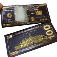 Factures d'un dollar américain noir personnalisées Factures-cadeaux de collection en plastique étanche pour dollars américains en feuille d'or noir Billets de banque américains