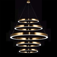 Lustre circulaire moderne à LED pour restaurant, hôtel, escalier, salon, suspension circulaire nordique