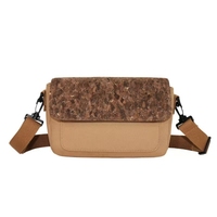 Sac bandoulière en liège naturel, minimaliste, avec rabat, sac à main de voyage à sangle réglable