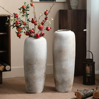 Grand vase à fleurs cylindrique en céramique R97 pour la décoration intérieure, vente en gros d'usine