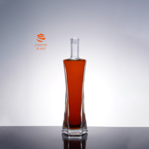 Botella <span class=keywords><strong>de</strong></span> Vino <span class=keywords><strong>de</strong></span> Vidrio Transparente Ovalada con Base Hexagonal Personalizable <span class=keywords><strong>de</strong></span> 10 ml y 500 ml, Apta para Whisky, <span class=keywords><strong>Vodka</strong></span> y Brandy - Product Image 2