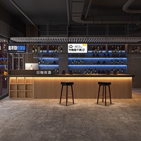 Comptoir de restaurant et de discothèque en bois personnalisé avec personnalisation de comptoir de bar au design en forme de L