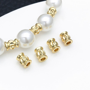 Copper Plated Gold Plated Thick Silver <b>Candy</b> Bead Spacer For DIY Bracelet <b>Necklace</b> Jewelry Accessories - Product Image 4