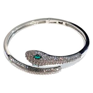 Brazalete de Serpiente en Oro Blanco y Oro Rosa con Microincrustaciones, Chapado en Cobre, Joyería para Fiestas, Otoño 2024, Origen Yiwu - Product Image 5