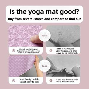 CHONGTONG Tapis de <span class=keywords><strong>yoga</strong></span> pour femmes en TPE transfrontalier 183cm de longueur 12mm d'épaisseur antidérapant double face rebond doux absorption des chocs silencieuse - Product Image 3