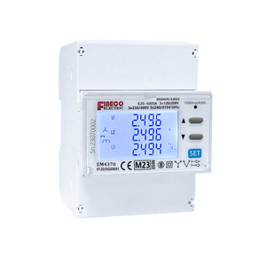 Fineco เครื่องวัดพลังงาน EM4370 3เฟสพร้อม RS485 Modbus RTU จอแสดงผลดิจิตอลได้รับการรับรองระดับกลาง3*120/208V-240/415V 5(65)A <span class=keywords><strong>PV</strong></span> พลังงานแสงอาทิตย์ - Product Image 1