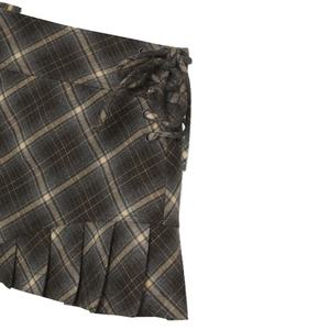 Minifalda de Franela de Algodón Cepillado a Cuadros con Bordes sin Rematar, Diseño de Moda a Cuadros, para Niñas - Product Image 5