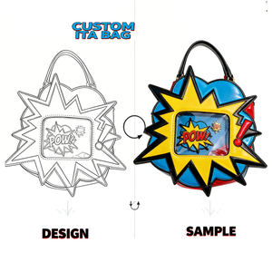 Bolso bandolera Y2K de moda gótica pastel para mujer, con forma de calavera, ventana transparente para exhibir pines y insignias de anime, personalizado OEM, para cosplay - Product Image 4