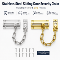 Cadena de Seguridad para Puerta, Protección Antirrobo, Acero Inoxidable Resistente, Color Plateado, para Hogar, Hotel, Apartamento, Herraje de Seguridad para Puerta Principal