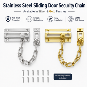 Door <b>Security</b> Chain Anti-theft Guard Heavy Duty Stainless Steel Silver for Home Hotel Apartment Front Door Safety Hardware - Product Image 3
