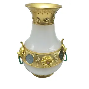 Белая Нефритовая ваза, керамическое украшение для дома, гостиной, винного шкафа, украшение Цзиндэчжэнь, фарфор