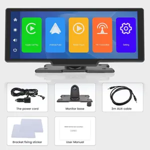 Boyi Carplay écran 10.26 pouces HD sans fil Portable écran tactile Radio DVR 1 an pour voiture jouer Android Auto Transmission FM - Product Image 6