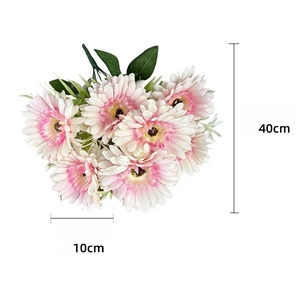 Fleur de marguerite artificielle haute <span class=keywords><strong>simulation</strong></span> de 40 cm, bouquet de 7 têtes de gerbera artificielles pour la décoration de mariage, de maison ou de vitrine - Product Image 6
