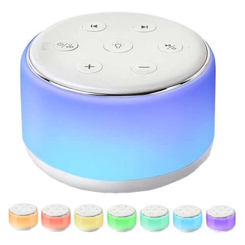 White Noise Machine Sleeping Baby Children Adults Sound Machine Night Light 34 Soothing Sounds USB Type-C Rechargeable Auto-Off