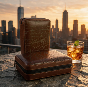 Vanace Luxury Leather Cigar Humidor <b>Box</b> with Spanish Cedar Wood Interior for Premium Cigar <b>Storage</b> - Product Image 1