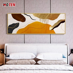Peintures murales abstraites à l'huile de toile horizontale de <span class=keywords><strong>feuille</strong></span> <span class=keywords><strong>d</strong></span>'<span class=keywords><strong>or</strong></span> pour la <span class=keywords><strong>d</strong></span>écoration de maison et de chambre à coucher soutenant des sujets de paysage - Product Image 5