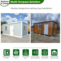 Maison conteneur préfabriquée modulaire 20 pieds, extensible, avec structure en acier, maisonnette portable, pièce de rangement compacte avec étagères et salle de bain