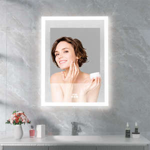 Miroir de salle de bain intelligent moderne avec éclairage intégré, IP44, pour hôtel, appartement, <span class=keywords><strong>salon</strong></span>, avec tiroir à mouchoirs et affichage de l'heure - Product Image 6