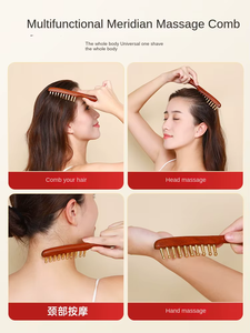 Offre Spéciale cuivre épaissi large dents peigne bois de santal coussin d'<span class=keywords><strong>air</strong></span> cuir chevelu méridien Massage masseur facial pour la Relaxation du corps - Product Image 4