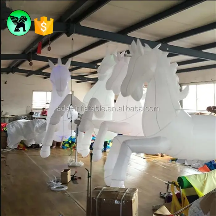 Event Parade Horse Costume Inflatable Lighting White Walking Inflatable Horse A4976