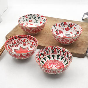 Vaisselle créative sous glaçure pour la réveillon <span class=keywords><strong>de</strong></span> noël, motif arbre <span class=keywords><strong>de</strong></span> père noël, salade, Ramen, Dessert, soupe et riz, bol en céramique - Product Image 4