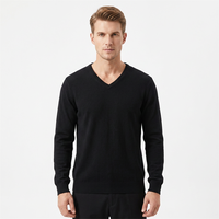 Pull en tricot à manches longues 100% coton GOTS OEM, col en V, haute qualité, hiver, tricotage personnalisé, pull pour homme