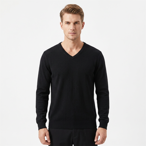 Suéter de Punto Personalizado para Hombre, Cuello en V, Manga Larga, 100% Algodón GOTS, de Alta Calidad para Invierno - Product Image 5