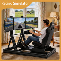 Cockpit de simulateur de course professionnel avec siège ergonomique pour les passionnés de sim-racing et le jeu à domicile