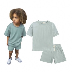 Set Estivo Casual per Bambini 1-13 <span class=keywords><strong>Anni</strong></span>, T-Shirt 100% Cotone Personalizzate, Completo Unisex con Maniche Corte - Product Image 5