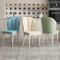 Chaises et tabourets de salle à manger modernes et minimalistes en cuir PU rembourrés avec pieds en métal pour la maison, les restaurants et les hôtels