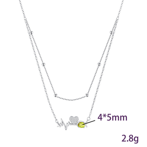 9 Colliers ras-du-cou minimalistes tendance en argent sterling 925 avec chaîne croisée, motif battement de cœur, pierre naturelle ovale 4*5mm, cadeau d'anniversaire - Product Image 6