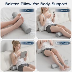 गर्दन दर्द राहत के लिए हरी गर्दन रोल गर्भाशय ग्रीवा तकिया-बिस्तर के लिए मेमोरी फोम गर्दन तकिया 16*6.3*6.3 इंच - Product Image 2