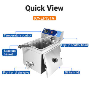 <span class=keywords><strong>Friteuse</strong></span> électrique commerciale <span class=keywords><strong>8L</strong></span> <span class=keywords><strong>avec</strong></span> tête de commande relevable et vannes de <span class=keywords><strong>vidange</strong></span> d'huile, acier inoxydable 304 de haute qualité, certifiée CE - Product Image 2