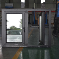 Ventana Corredera Doble de Vidrio Moderna CBMmart para Oficina o Dormitorio, Ventanas Correderas de Aluminio con Diseño Gráfico para Balcón u Oficina