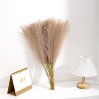 Rumput Pampas Buatan Plastik Handmade 55CM Gaya Nordic Boho Dekorasi Indoor Outdoor Cross-Border