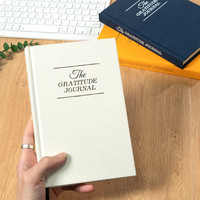 Carnet de gratitude personnalisé de 5 minutes, carnet de planification en lin estampé à chaud, journal de gratitude en tissu de lin imprimé avec couverture rigide
