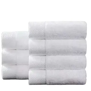 China Factory Hotel Combed Cotton Water Pattern Organic White Bath Towel