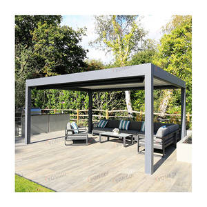12x20 Villa patio trasero adjunto montado en la pared cocina al aire libre de <span class=keywords><strong>aluminio</strong></span> totalmente retráctil lumbrera pérgola para restaurante bar - Product Image 2