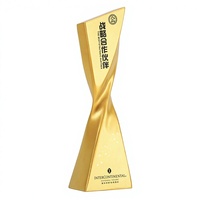Nouveau Trophée torsadé en résine, style sportif, rouge et bleu, avec impression UV, boîte cadeau, durable, logo personnalisé, faible MOQ