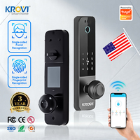 Serrure Intelligente KROVI DS03 OEM ODM pour Porte en Bois avec Déverrouillage par Empreinte Digitale, Carte d'Identité et Mot de Passe pour Appartement, Hôtel, Famille