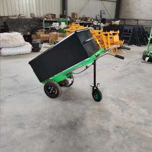 Draagbare opvouwbare elektrische transportkar met zitting, duurzame vlakke aanhanger voor transport, handkar, transportwagen - Product Image 1