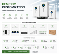 Système de stockage d'énergie intelligent LiFePO4 IP54 en stock UE, 51,2 V 300 Ah 15 kWh, pack de batteries solaires pour solution d'alimentation de secours domestique