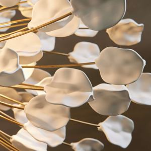 American-style Ceramic Flower Chandelier Antique Bronze <b>LED</b> Pendant <b>Light</b> <b>for</b> Vintage <b>Living</b> <b>Room</b> Bedroom Caf Decorative Art - Product Image 2