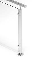 Poteau carré en acier inoxydable satiné 316 pour garde-corps en verre de 3/8" ou 1/2"