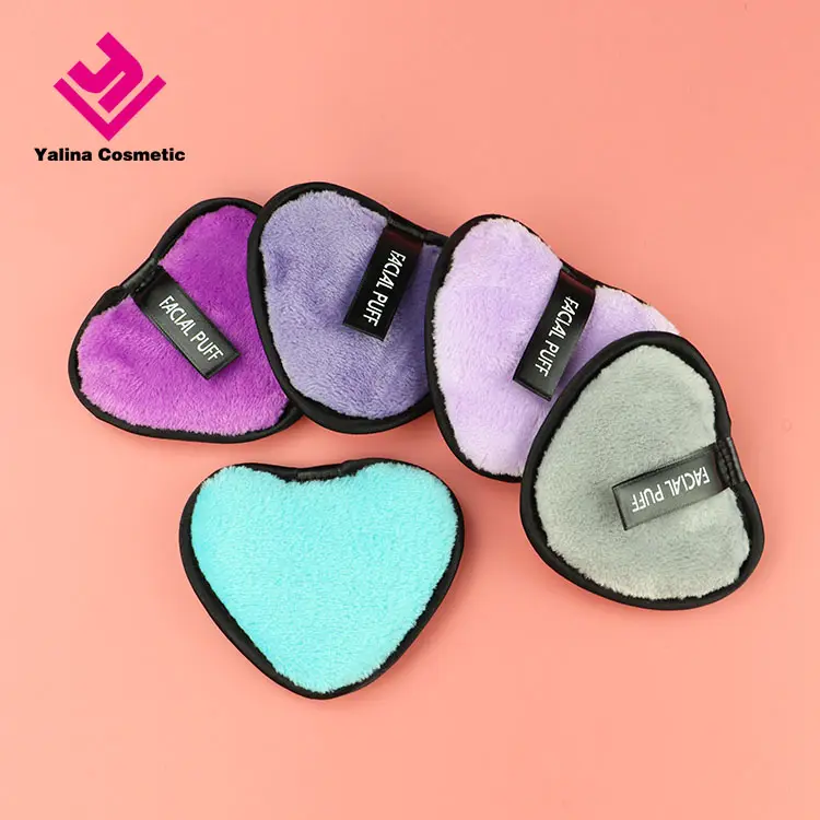 Custom Logo Microfiber Make-Up Remover Pads Gezichtsreiniging Puffs Herbruikbare Make-Up Remover Pads Voor Gezichtsreiniging