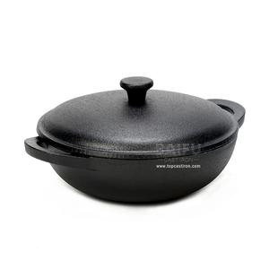 Mini <span class=keywords><strong>four</strong></span> hollandais peu profond <span class=keywords><strong>en</strong></span> <span class=keywords><strong>fonte</strong></span> pré-assaisonnée ustensiles de cuisine casserole <span class=keywords><strong>en</strong></span> <span class=keywords><strong>fonte</strong></span> avec couvercle - Product Image 1