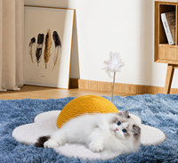 Jouet à gratter pour chat en sisal ondulé en forme d'œuf frit, boule interactive pour chat, griffoir durable pour aiguiser les griffes en sisal