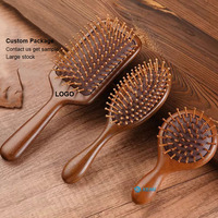 Umweltfreundliche Natürliche Sandelholz-Haarbürste Echtes Holz Luftkissen-Shampoo-Haarbürste Meridian-Kopfhautmassage-Kamm für Zuhause und Salon