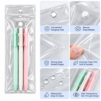 Pochettes de rangement longues en PVC transparent pour crayons, crayons à sourcils, colliers, bracelets, montres, anti-poussière et anti-oxydation, idéales pour cadeaux et bricolage